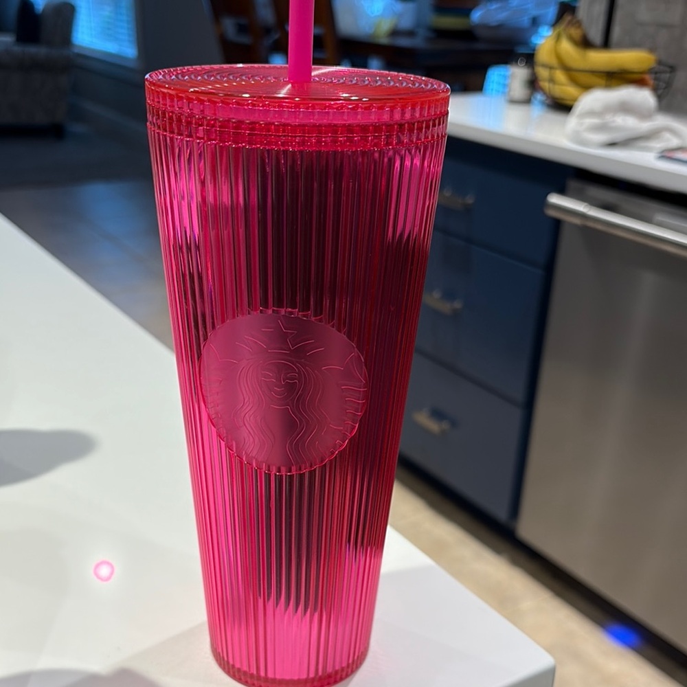Starbucks Pink Tumbler with Straw